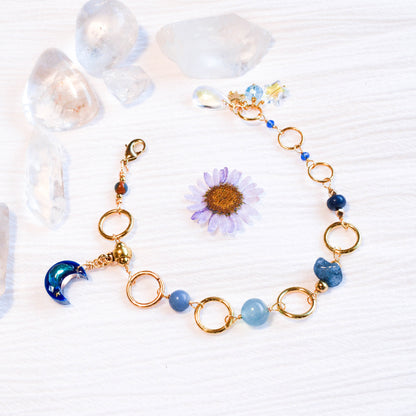 Deep Blue Crystal Link Bracelet